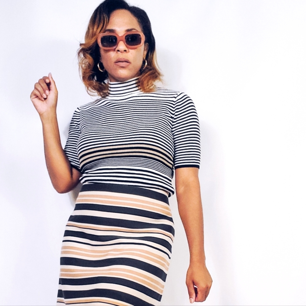 Striped Mockneck
